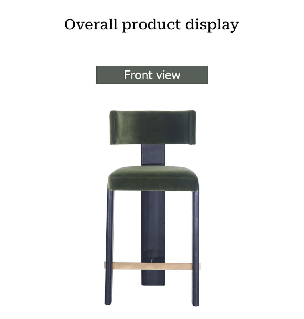 Nordic Simple Design Furniture Fabric and Wooden Chair Upholstered Counter Bar Stool